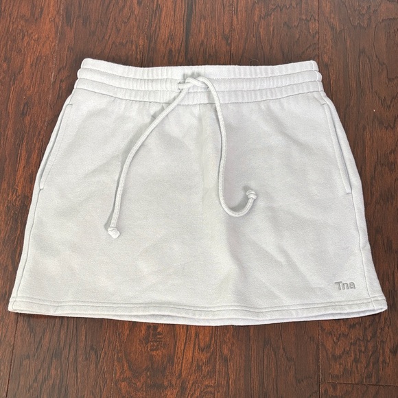 TNA Dresses & Skirts - TNA Light Blue Terry Drawcord Mini Skirt